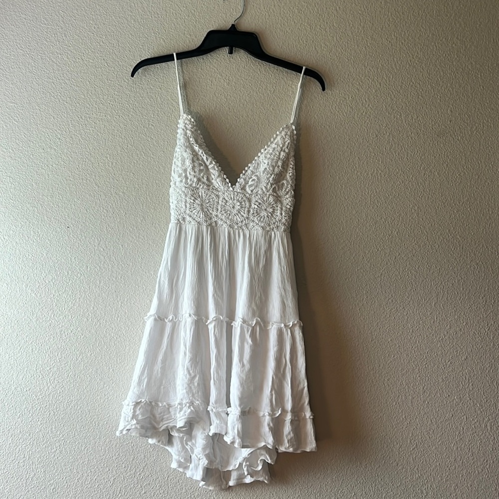 White Crochet Top Dress